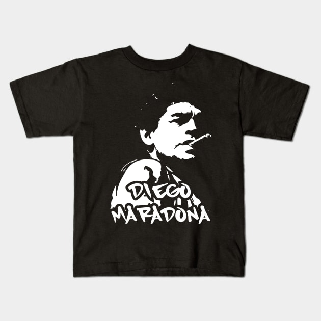 Diego Maradona Kids T-Shirt by Aldyz